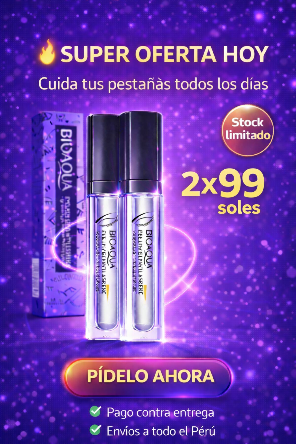 BIO LASH - SERUM ALARGADOR DE PESTAÑAS BIOAQUA - SUPER OFERTA!!